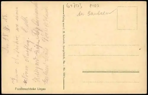 Ansichtskarte Liegau-Augustusbad-Radeberg Forellenschänke Reiter 1918