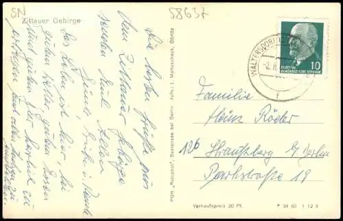 Waltersdorf-Großschönau (Sachsen) Stadtpartie mit Lausche Oberlausitz 1960