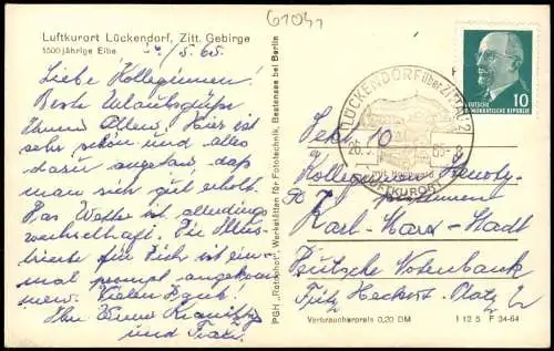 Lückendorf-Oybin Stadtpartie 1500jährige Eibe - Oberlausitz 1965