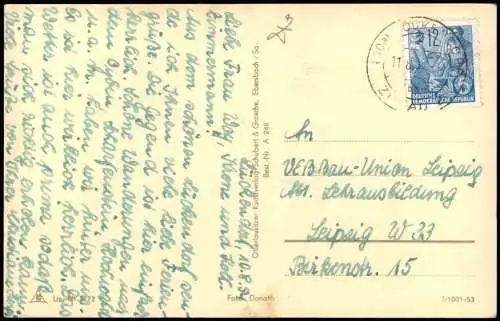 Ansichtskarte Lückendorf-Oybin Stadtpartie OBERLAUSITZ 1953