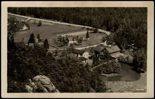 Ansichtskarte Jonsdorf Hotel Gondelfahrt vom Nonnenfelsen Oberlausitz 1955