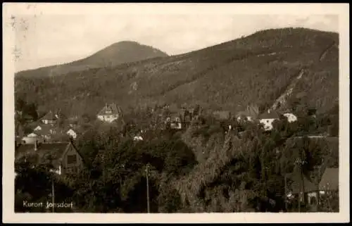 Ansichtskarte Jonsdorf Stadtpartie Lausche u. Buchberg 1954