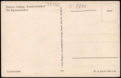 Ansichtskarte Jonsdorf Zittauer Gebirge. Zigeunerstuben 1955