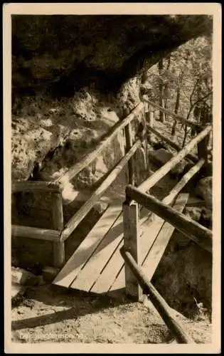 Ansichtskarte Oybin Berg Holzbrücke 1954  Propaganda Stempel DDR