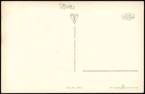 Ansichtskarte Crimmitschau Gaststätte Forsthaus Lahnpark zur DDR-Zeit 1954