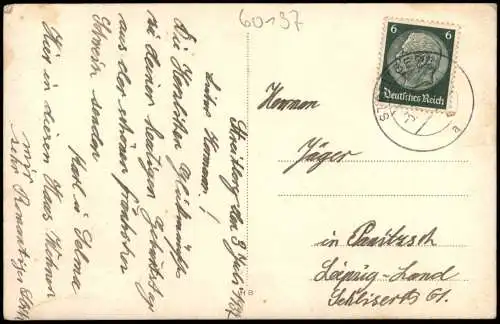 Ansichtskarte Streitberg-Wiesenttal Familie vor Stadthaus 1936