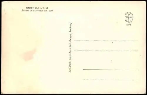 Ansichtskarte Titisee-Neustadt Schwarzwald-Hotel am See Veranda 1962
