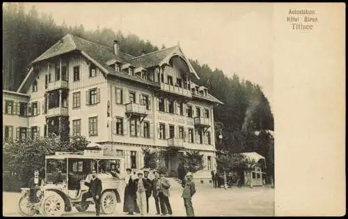 Ansichtskarte Titisee-Neustadt Hotel Bären Bus Besucher 1911