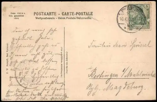 Ansichtskarte Bad Pyrmont Fürstl. Schloss. Ruderer 1908