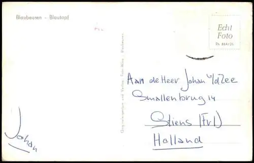 Ansichtskarte Blaubeuren Hammerschmiede am Blautopf 1962