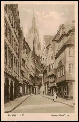 Ansichtskarte Frankfurt am Main Kannengießer-Gasse Geschäfte 1922