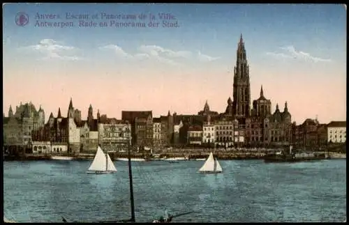 Antwerpen Anvers Escaut et Panorama de la Ville Panorama-Ansicht 1917