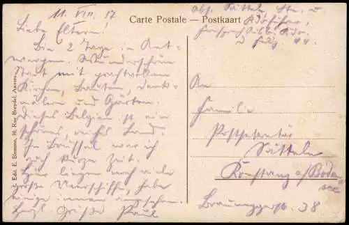 Antwerpen Anvers Escaut et Panorama de la Ville Panorama-Ansicht 1917