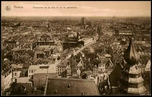 Postkaart Antwerpen Anvers Panorama de la ville vu de la cathédrale 1910