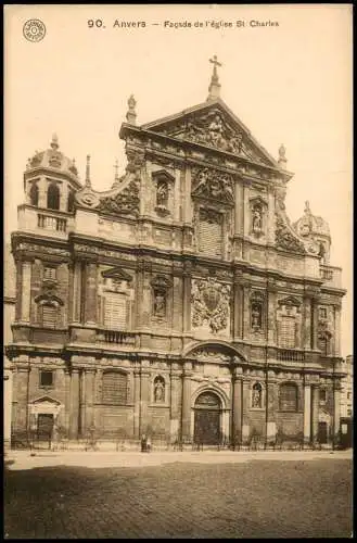 Antwerpen Anvers Façade de l'église St. Charles (Straßen-Ansicht) 1910