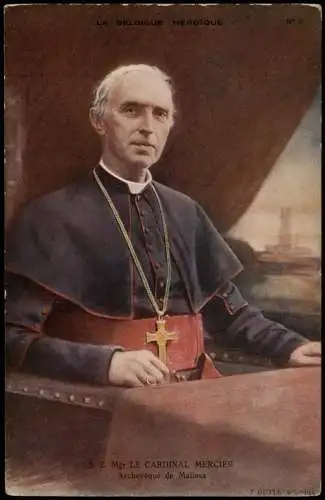 S. E. Mgr LE CARDINAL MERCIER Portrait Geistliche - Kirche Religion 1914