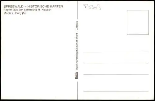 Ansichtskarte Burg (Spreewald) Mühle, Fahrrad auf Kahn 1900/1995