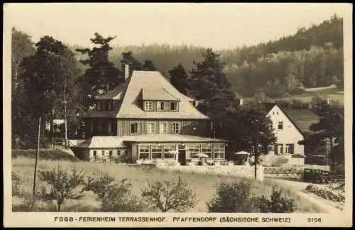 Pfaffendorf-Königstein (Sächsische Schweiz) FDGB Ferienheim Terrassenhof 1963