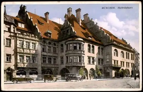 Ansichtskarte München Hofbräuhaus - Autos 1928