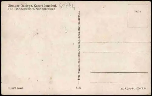 Lot 10 Ansichtskarten Jonsdorf Nonnenfelsen, steinerne Orgel ca 1950-1970