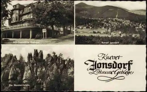 Lot 10 Ansichtskarten Jonsdorf Nonnenfelsen, steinerne Orgel ca 1950-1970