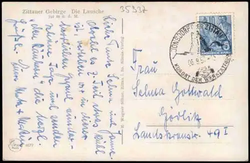 Lot 2 Ansichtskarten Waltersdorf-Großschönau (Sachsen) Die Lausche 1957