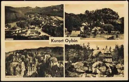Lot 12 Ansichtskarten Oybin Ruine, Töpferbaude, Hochwaldturm 1960
