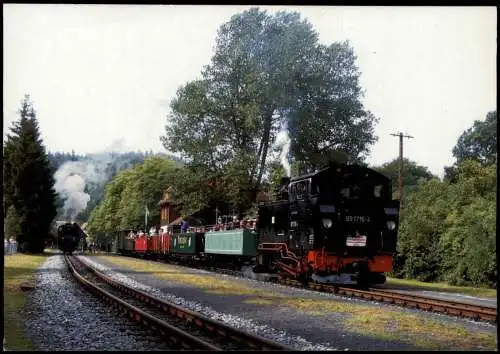 Jonsdorf Schmalspurdampflokomotive 99 1715 mit Aussichtswagenzug im Bahnhof 2008