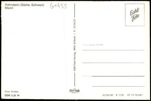 Hohnstein (Sächs. Schweiz) Partie am Markt zur DDR-Zeit Autos u.a. Trabant 1978