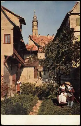 Ansichtskarte Rothenburg ob der Tauber Hof in der Marien-Apotheke 1930