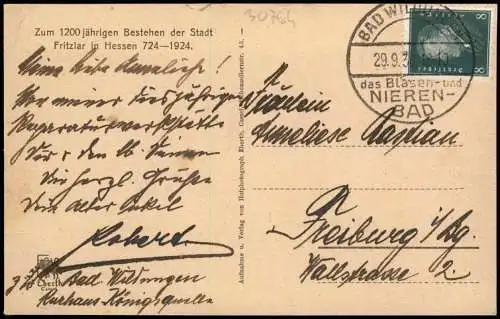 Fritzlar Marktplatz Hotel Restaurant Geschäft Conrad Pfennig 1930