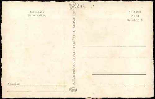 Ansichtskarte Bad Lausick Lausigk Partie an der Kurverwaltung 1950