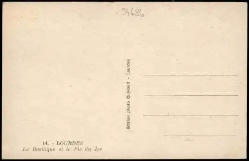 CPA Lourdes Lorda La Basilique et le Pic du Jer 1913