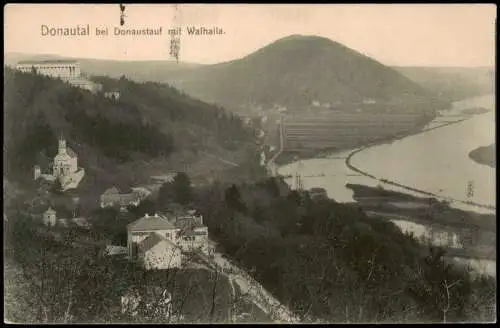 Ansichtskarte Donaustauf Donautal mit Walhalla. 1907