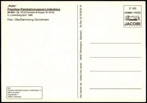 Lindenberg Pollo Prignitzer Kleinbahnmuseum Lindenberg 99 4641 1968/1995