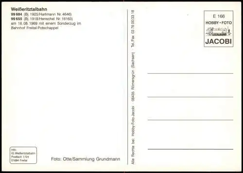 Potschappel-Freital Bahnhof Sonderzug Weißeritztalbahn 1969/1995