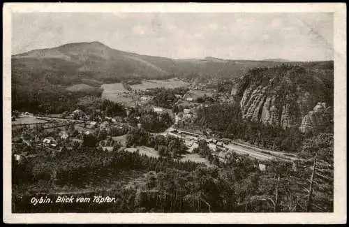 AK Oybin Blick vom Töpfer Oberlausitz 1951  Landpoststempel über Zittau