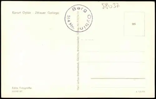 Ansichtskarte Oybin Partie an der Kirche. Oberlausitz 1954