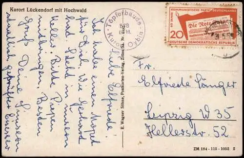 Ansichtskarte Lückendorf-Oybin Stadtpartie im Winter 1955
