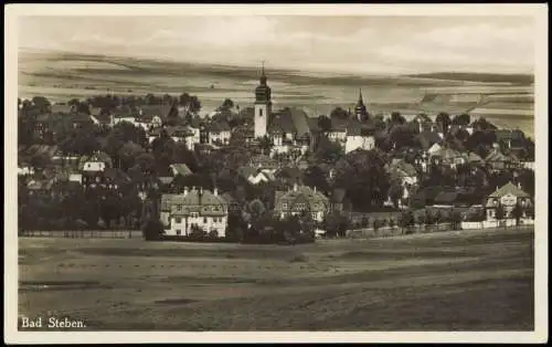Ansichtskarte Bad Steben Panorama-Ansicht, Gesamtansicht 1940