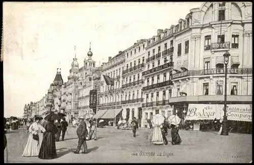 Postkaart Ostende Oostende La Digue. Promenade 1910  gel. EXPO Flaggenstempel