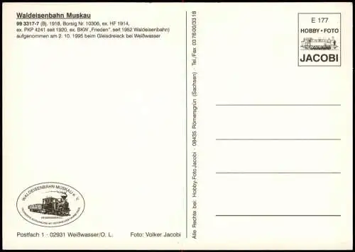 Weißwasser Oberlausitz  Waldeisenbahn Muskau beim Gleisdreieck 1995