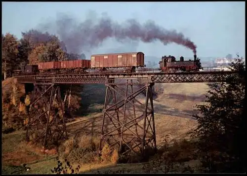 Stützengrün Schmalspurbahn Wilkau-Haßlau-Carlsfeld auf Viadukt 1974/2010