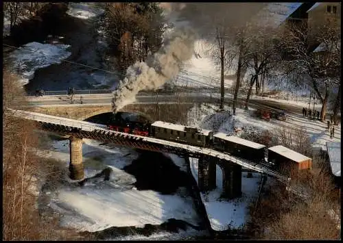 Wilischthal-Zschopau Schmalspurbahn 99 1586 Hartmann  Zschopaubrücke   1991