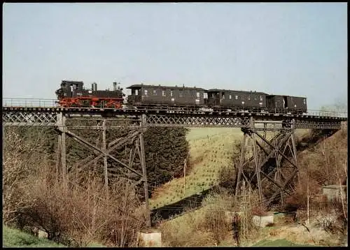 Ansichtskarte Stützengrün Schmalspurbahn Hartmann auf Brücke 1975/1995