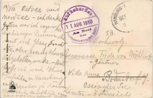 Westerland-Gemeinde Sylt Strandleben, Strandkörbe - Fahnenmeer 1908 #