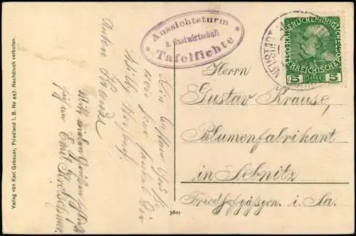 Neustadt an der Tafelfichte Nové Město pod Smrkem MB: Isergebirge 1910