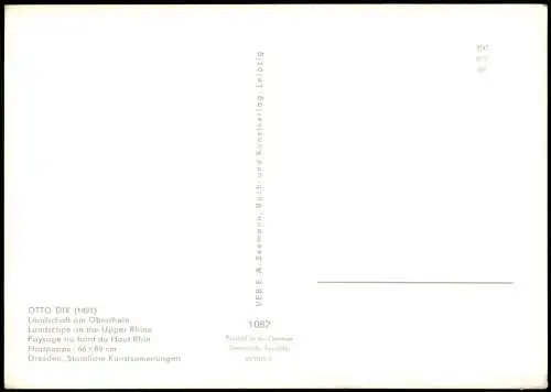 Ansichtskarte  Künstlerkarte Gemälde OTTO DIX Landschaft am Oberrhein 1968