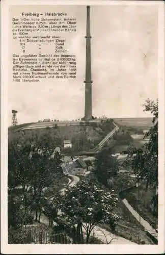 Ansichtskarte Halsbrücke Königliche Hüttenwerke - Schornstein 1941
