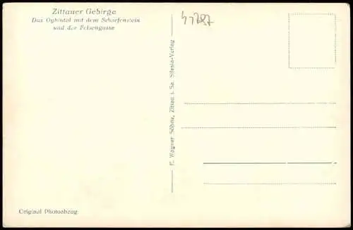 Ansichtskarte Oybin Zittauer Gebirge Das Oybintal mit dem Scharfenstein 1930